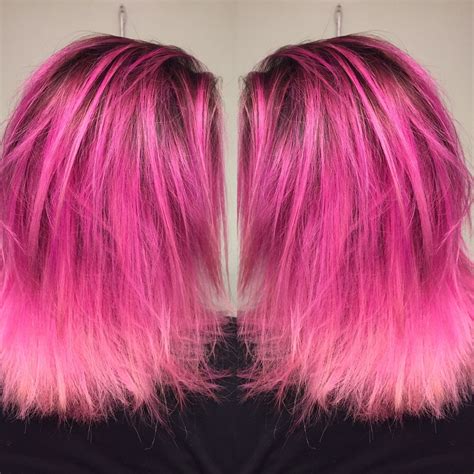 dark roots and pink hair|pink hair shemaitle face s.